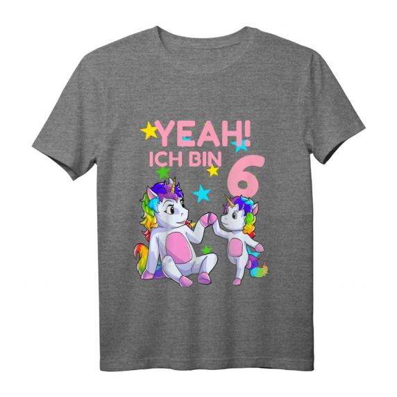 Kinder Geburtstagsshirt 6 Jahre Mädchen Einhorn Geburtstag T-Shirt - Perfektes Geschenk für 6. Geburtstag, Tochter, Enkelin & Freunde