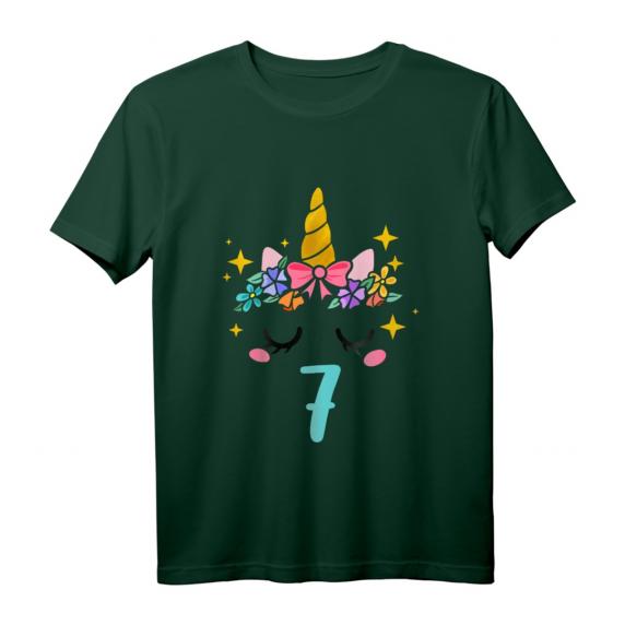 Kinder Einhorn Geburtstagsshirt für 7-Jährige – Perfektes Geschenk zum Geburtstag für Mädchen mit Einhorn-Motiv und Zahl Sieben