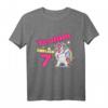 Kinder Geburtstagsshirt Yeahh Endlich 7 - Lustiges Einhorn T-Shirt für Mädchen zum 7. Geburtstag mit Sternen und Regenbogen