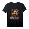 Kinder Große Schwester 2023 Pferd Design für Mädchen T-Shirt – Perfektes Geschenk zur Schwangerschaftsankündigung & für die große Schwester 2023