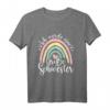 Kinder Ich Werde Große Schwester Boho Regenbogen T-Shirt - Süßes Geschenk zur Geburt & Ankündigung 2023