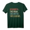 Funny Grandpa The Man The Myth The Legend T-Shirt – Perfektes Geschenk für Vatertag, Weihnachten und Geburtstage für Papa, Opa & Vater