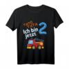 Kinder Feuerwehr Geburtstagsshirt - Lustiges T-Shirt für den 2. Geburtstag mit Feuerwehrauto, ideales Geschenk für kleine Feuerwehrfans