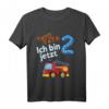 Kinder Feuerwehr Geburtstagsshirt - Lustiges T-Shirt für den 2. Geburtstag mit Feuerwehrauto, ideales Geschenk für kleine Feuerwehrfans