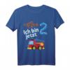 Kinder Feuerwehr Geburtstagsshirt - Lustiges T-Shirt für den 2. Geburtstag mit Feuerwehrauto, ideales Geschenk für kleine Feuerwehrfans