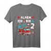 Kinder 2 Geburtstag T-Shirt mit Feuerwehrauto – Geschenk für Jungen & Mädchen, Geburtstagsoutfit & Party-Hingucker