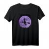 Hexen Shirt mit Besen und lila Mond - Perfekt für Halloween, Karneval, Walpurgisnacht & Magie-Fans