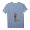Damen T-Shirt mit Britischer Kurzhaar-Katze und Herzen - Niedliches Katzenmotiv für Katzenliebhaber, Büro, Freizeit & Partys