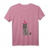Damen T-Shirt mit Britischer Kurzhaar-Katze und Herzen - Niedliches Katzenmotiv für Katzenliebhaber, Büro, Freizeit & Partys