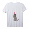 Damen T-Shirt mit Britischer Kurzhaar-Katze und Herzen - Niedliches Katzenmotiv für Katzenliebhaber, Büro, Freizeit & Partys