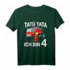 Kinder Feuerwehrmann mit Feuerwehrauto T-Shirt zum 4. Geburtstag – Perfektes Geschenk für Jungen und Mädchen im Kindergartenalter