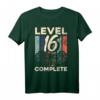 Gamer T-Shirt zum 16. Geburtstag – Level 16 Complete! Lustiges Retro Gaming Outfit für Jungen und Mädchen zum Geburtstag