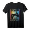 Papa 2022 Werdende Eltern Level Up Gamer Retro Vintage Stil T-Shirt – Lustiges Babyankündigungs-Shirt für Gamer Dad & Familienvater