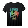 Kinder 5. Geburtstag T-Shirt für Jungen und Mädchen - Level 5 Zocker Geschenk im Retro Vintage Look für Geburtstagsfeiern