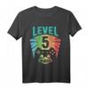 Kinder 5. Geburtstag T-Shirt für Jungen und Mädchen - Level 5 Zocker Geschenk im Retro Vintage Look für Geburtstagsfeiern