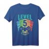 Kinder 5. Geburtstag T-Shirt für Jungen und Mädchen - Level 5 Zocker Geschenk im Retro Vintage Look für Geburtstagsfeiern