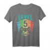 Kinder 5. Geburtstag T-Shirt für Jungen und Mädchen - Level 5 Zocker Geschenk im Retro Vintage Look für Geburtstagsfeiern