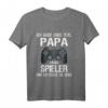 Lustiges Gamer Videospiele Geschenk für Papa - Vater Männer Langarmshirt mit Spruch 'Ich Habe Zwei Titel Papa Und Spieler Und Ich Rocke Sie Beide'