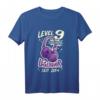 Kinder Gamer Girl T-Shirt zum 9. Geburtstag - Level 9 Freigeschaltet, Legendär seit 2014, Perfektes Geschenk für junge Zockerinnen