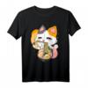 Kawaii Anime Cat T-Shirt mit Japanischen Noodles - Süßes Ramen Katzen Design, Perfekt als Geschenk für Anime- und Katzenliebhaber