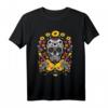 Dia De los Muertos Sonnenblume Mexikanischer Totenkopf Skelett Gitarre T-Shirt – Lustiges Festival-Outfit für mexikanische Kultur und Erbe