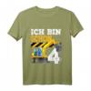 Kinder 4. Geburtstag Bagger T-Shirt – Lustiges Baustellen Geschenk für Jungen zum vierten Geburtstag, perfekt für Feier und Kindergarten