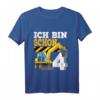 Kinder 4. Geburtstag Bagger T-Shirt – Lustiges Baustellen Geschenk für Jungen zum vierten Geburtstag, perfekt für Feier und Kindergarten
