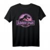 Jurassic Park Retro Neon Pink Logo T-Shirt - Offiziell lizenzierte Dinosaurier Mode für Fans