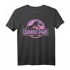 Jurassic Park Retro Neon Pink Logo T-Shirt - Offiziell lizenzierte Dinosaurier Mode für Fans