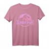 Jurassic Park Retro Neon Pink Logo T-Shirt - Offiziell lizenzierte Dinosaurier Mode für Fans
