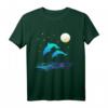 Delfine im Meer mit Mondlicht Damen Herren T-Shirt – Romantische Geschenkidee für Meer- und Wasserliebhaber