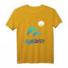 Delfine im Meer mit Mondlicht Damen Herren T-Shirt – Romantische Geschenkidee für Meer- und Wasserliebhaber