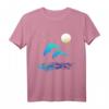 Delfine im Meer mit Mondlicht Damen Herren T-Shirt – Romantische Geschenkidee für Meer- und Wasserliebhaber
