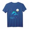 Delfine im Meer mit Mondlicht Damen Herren T-Shirt – Romantische Geschenkidee für Meer- und Wasserliebhaber
