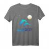Delfine im Meer mit Mondlicht Damen Herren T-Shirt – Romantische Geschenkidee für Meer- und Wasserliebhaber