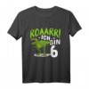 Kinder 6. Geburtstag Dino Dinosaurier T-Shirt - Cooles Geburtstagsoutfit für Dino-Fans & Dino-Party Motto