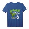 Kinder 6. Geburtstag Dino Dinosaurier T-Shirt - Cooles Geburtstagsoutfit für Dino-Fans & Dino-Party Motto