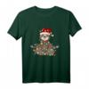 Weihnachten Faultier T-Shirt mit Lichterkette und Mütze - Lustiges Tiermotiv für Christen und Tierliebhaber