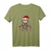 Weihnachten Faultier T-Shirt mit Lichterkette und Mütze - Lustiges Tiermotiv für Christen und Tierliebhaber
