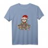 Weihnachten Faultier T-Shirt mit Lichterkette und Mütze - Lustiges Tiermotiv für Christen und Tierliebhaber