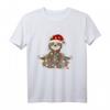 Weihnachten Faultier T-Shirt mit Lichterkette und Mütze - Lustiges Tiermotiv für Christen und Tierliebhaber