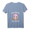 Damen Große Schwester von Zwillingen - Zwillinge Geburt Eulen T-Shirt mit V-Ausschnitt, perfektes Geschenk zur Schwangerschaftsankündigung, Baby Shower & Geburtstag
