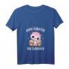 Damen Große Schwester von Zwillingen - Zwillinge Geburt Eulen T-Shirt mit V-Ausschnitt, perfektes Geschenk zur Schwangerschaftsankündigung, Baby Shower & Geburtstag