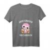 Damen Große Schwester von Zwillingen - Zwillinge Geburt Eulen T-Shirt mit V-Ausschnitt, perfektes Geschenk zur Schwangerschaftsankündigung, Baby Shower & Geburtstag