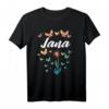Jana Geburtstag Schwester T-Shirt mit Schmetterling und Pusteblume - Personalisierte Namensgeschenkidee