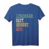 10 Jahre Geburtstag Shirt Geschenk Legendär Seit August 2011 - Vintage T-Shirt für Jungen und Mädchen, ideales Geburtstagsgeschenk