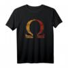 Omega griechisches Alphabet T-Shirt – Vintage Retro Geschenkidee für Männer, Frauen, Familie & Freunde