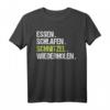 Lustiges Essen Schlafen Schnitzel Wiederholen T-Shirt – Geschenkidee für Geburtstag & Weihnachten für Männer und Frauen