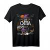 Oma Hexe auf Hexen-Besen mit Katze Damen T-Shirt – Lustiges Halloween Design für Partys & Kostüme