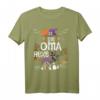 Oma Hexe auf Hexen-Besen mit Katze Damen T-Shirt – Lustiges Halloween Design für Partys & Kostüme